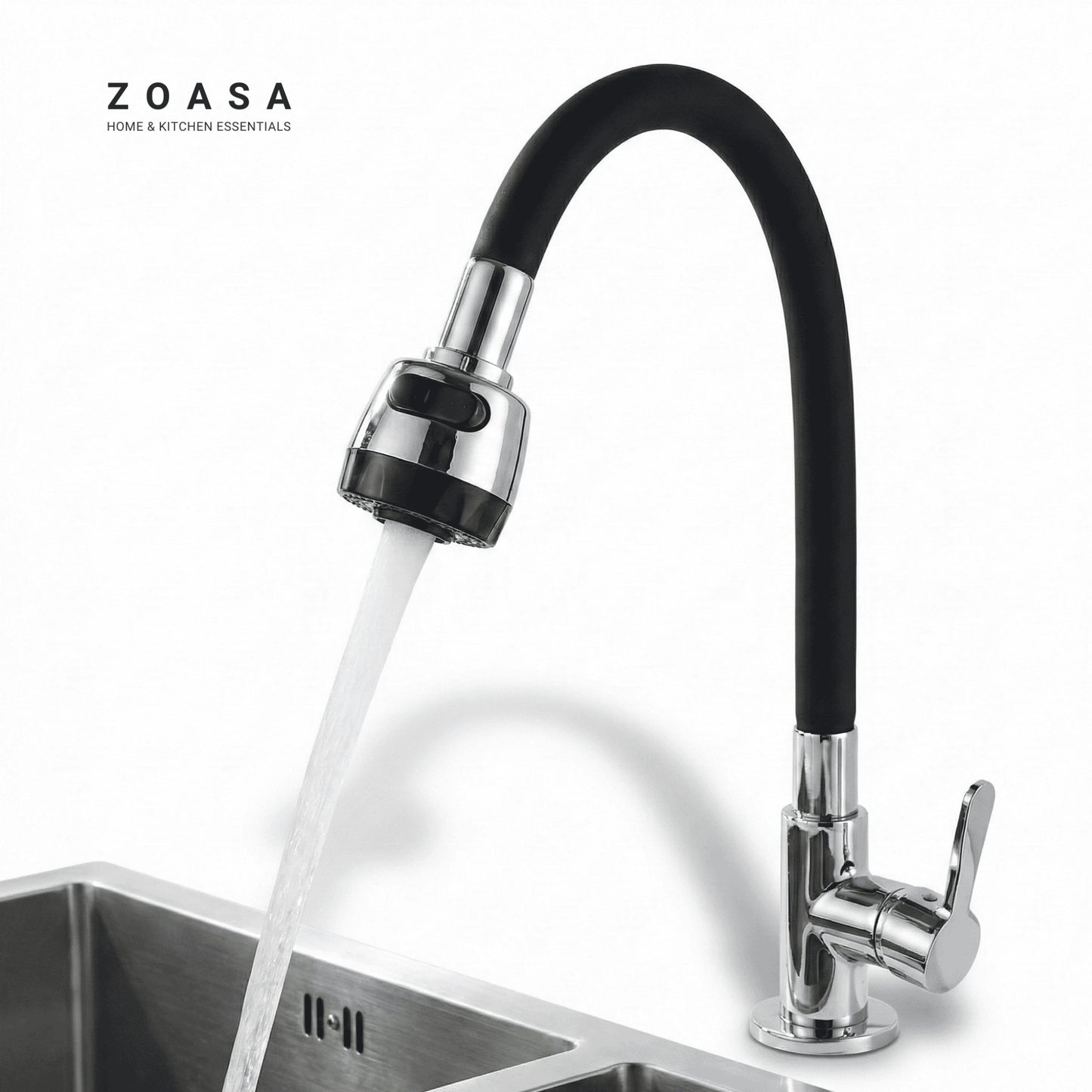 Flow Switch 360° Bendable Silicone Faucet Extender – Power Jet & Soft Stream